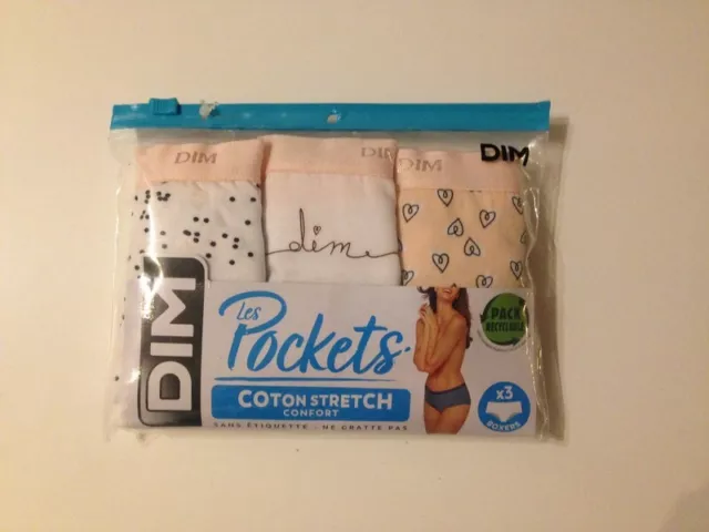 Pack 3 boxers DIM coton stretch confort taille 40/42 neufs