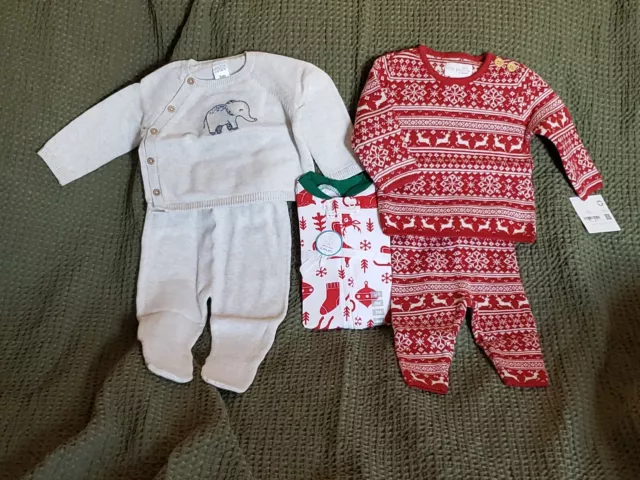 Baby Boy Girl Carters Little Planet 3 Mos 5 Piece Set NWT Elephant Nordic Winter