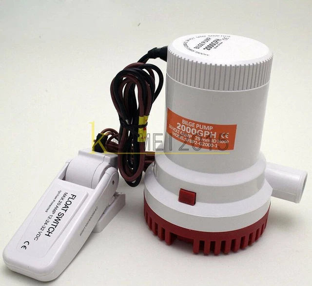 12V 2000GPH Submersible Marine Boat Bilge Water Pump With Float Switch