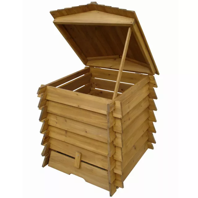 Wooden Compost Bin Composter BeeHive Style Recycle Garden Kitchen Waste 328L