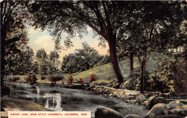 Columbus Oh Ohio State University~Mirror Lake~Superior Quality Postcard 1913