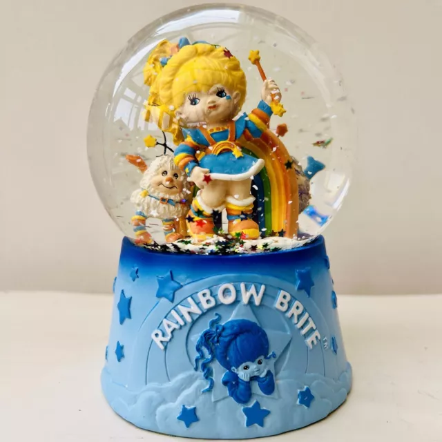 Vintage Rainbow Brite Snow Globe Water Ball Figure Figurine Star Confetti 1980’s