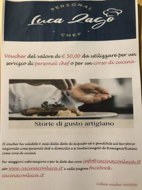Regala O Acquista Un Voucher Per Personal Chef/ Chef A Domicilio