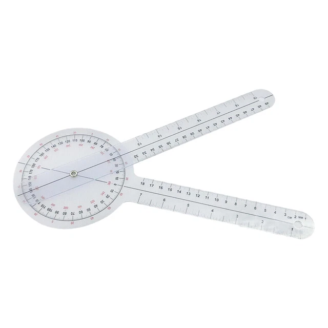 12 Inch Goniometer Transparent Orthopedic Angle Ruler Goniometer 360 Degree