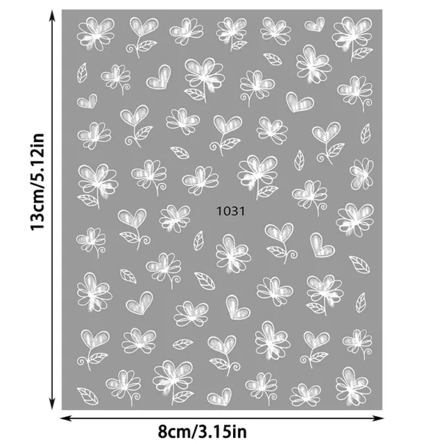 Pegatinas para Uñas Transparente Flor Blanca Hoja Letras Patrones De Manic ^ " 2