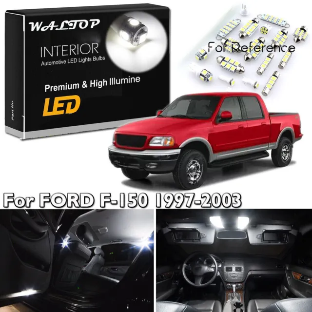 16x White Interior LED Lights Package Kit For 1997 - 2002 2003 Ford F150 F-150