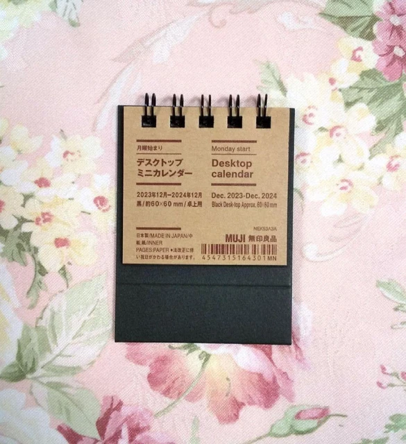 DESKTOP MINI CALENDAR 2024 Black Muji 52.99 PicClick