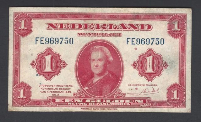 Netherland One Gulden 1943