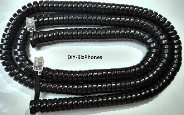 4-Pack Mix RCA Handset Receiver Curly Cord ViSys Phone 25260 25424 25425 Black