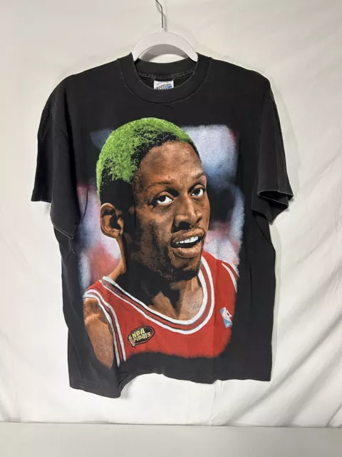 Dennis Rodman All Over Print Single Stitch  Rare T Shirt Size Large