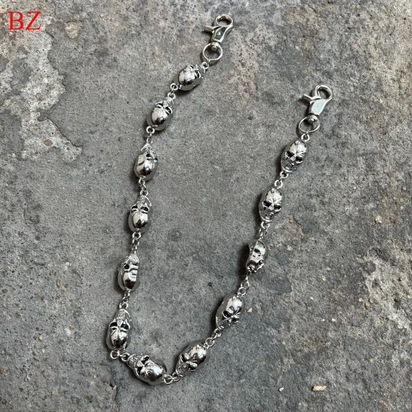 HIP-HOP SKELETON BIG Ghost Head Metal Waist Chain Punk Stage Metal ...