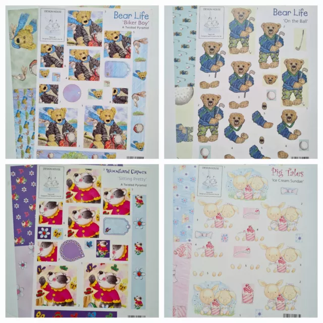 A4 Decoupage Sheet Kit & Backing Paper Bundle Craft Card Making Scrapbook 3
