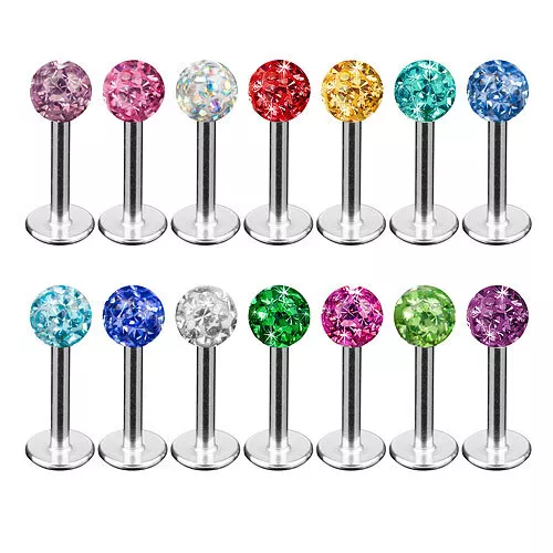 Tragus Ohr Knorpel Piercing Stecker Lippenpiercing Epoxy Ferido Kristall Kugel