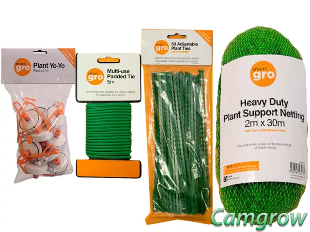 Plant Ties, Heavy Duty Netting Plant Support & YoYo Pack By Smart gro Hydroponic