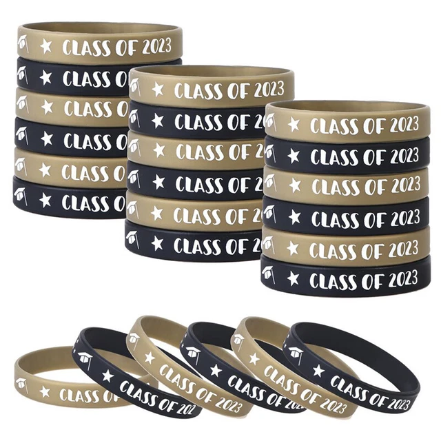 50Pcs Class of 2023 Bracelet Silicone Graduation Bracelets Rubber Bracel_zz