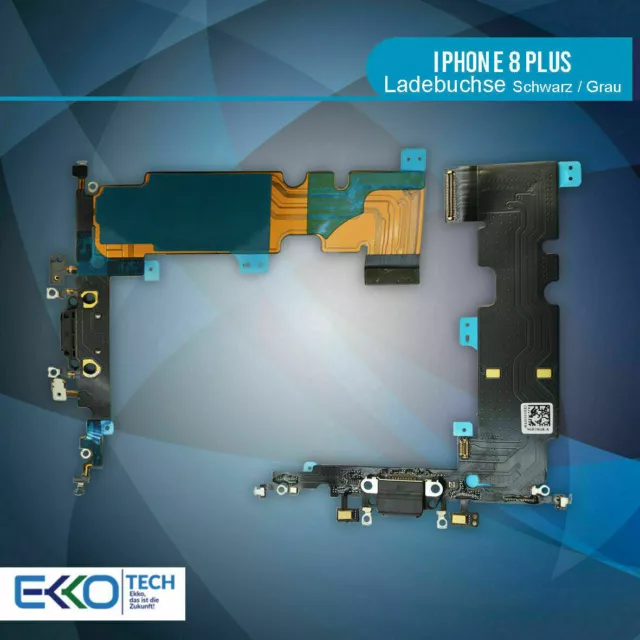 ✅ Für Original iPhone 8 Plus / 8+ Lightning Dock Ladebuchse Mikrofon Schwarz ✅