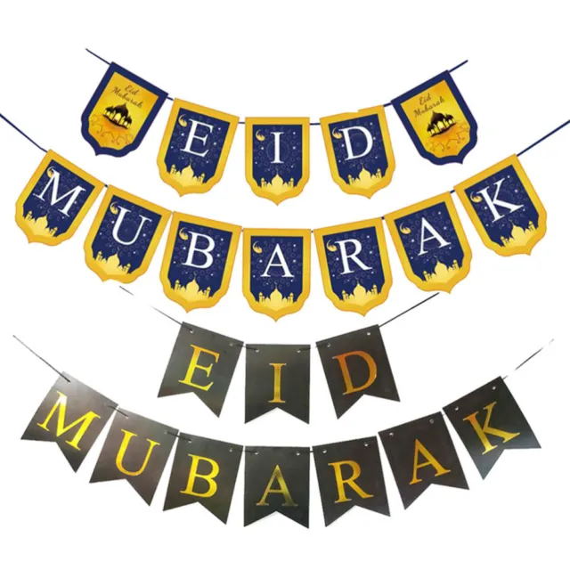 Eid Al- Carta Mubarak Banner Bunting Eid Mubarak Decorazioni Casa