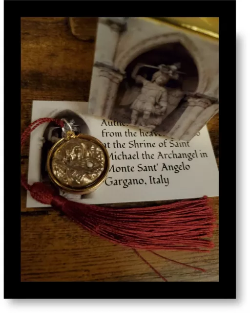 St. Michael Clay Seal with Stone from Monte Sant’Angelo Gargano Italy
