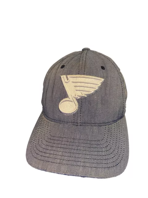 old time hockey hat nhl st louis blues patch logo denim color One Size Fits Most