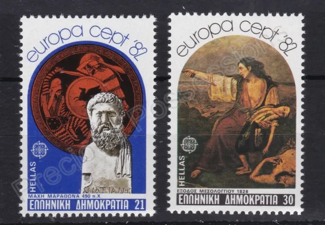 Europa Mnh Stamp Set 1982 Greece Historical Events Sg 1584-1585