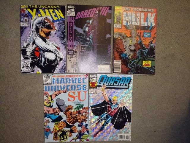 Marvel Comics Comic Book Lot 2 (Marvel, 1980s-90s) X-Men Hulk Daredevil