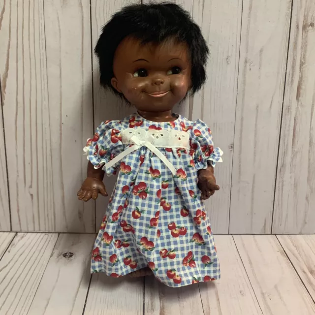 Vintage 1960’s REGAL CANADA Native American Indian 12" Doll w/ Apple Dress