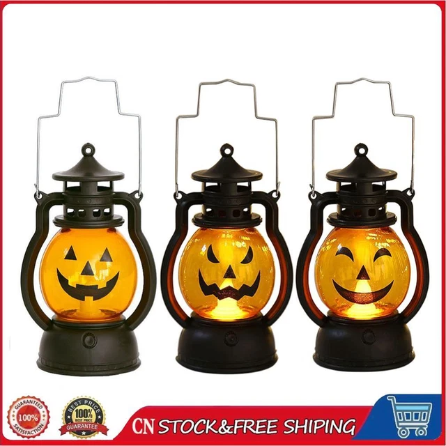 LED PUMPKIN SKULL Lantern Light Atmosphere Oil Lamp Props Halloween