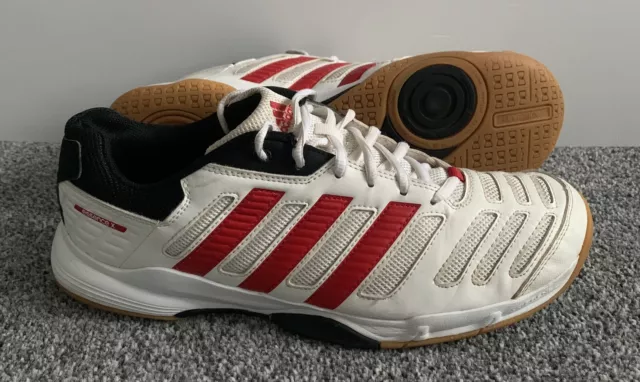 Mens Adidas Adiwear Essence X Squash Racquetball Trainers UK 10 Red & White 8/10