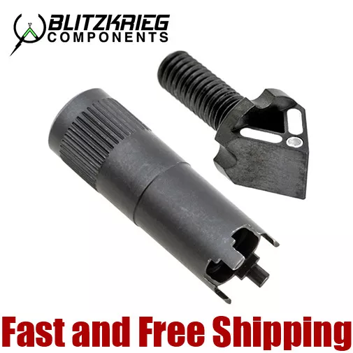 Blitzkrieg Components Chevron Front Sight Post - White Stripe w/Grow-In-Dark Dot
