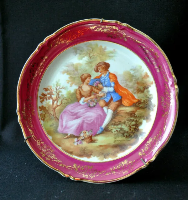 Assiette décoration porcelaine Limoges Goumot-Labesse France Fragonard