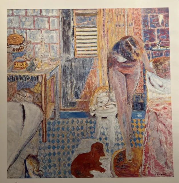 Vintage Ephemera Art Print Home Decor Pierre Bonnard Nude in Bathroom in Paris