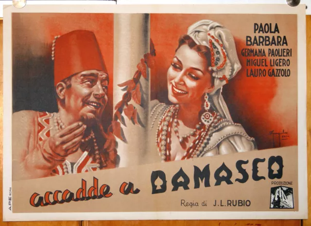 1/2F FILM MANIFESTO HAPPENED IN DAMASCUS Paola Barbara 1943 art ...