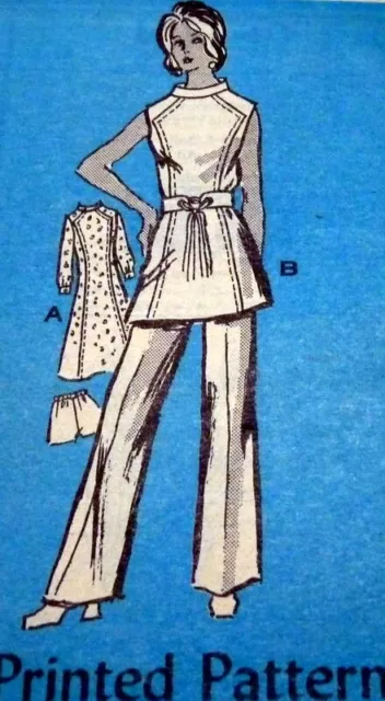 *LOVELY VTG 1970s DRESS TUNIC PANTS Sewing Pattern 14/36