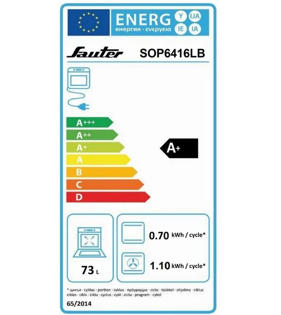 Sauter Four intégrable multifonction 73l 60cm a+ pyrolyse noir 2