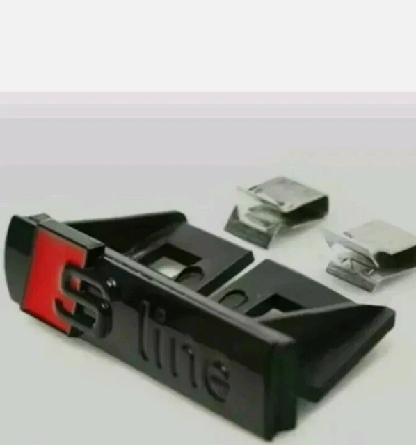 3D Metall S LINE Logo Aufkleber Für Audi - Black Silver, 8,1x3cm