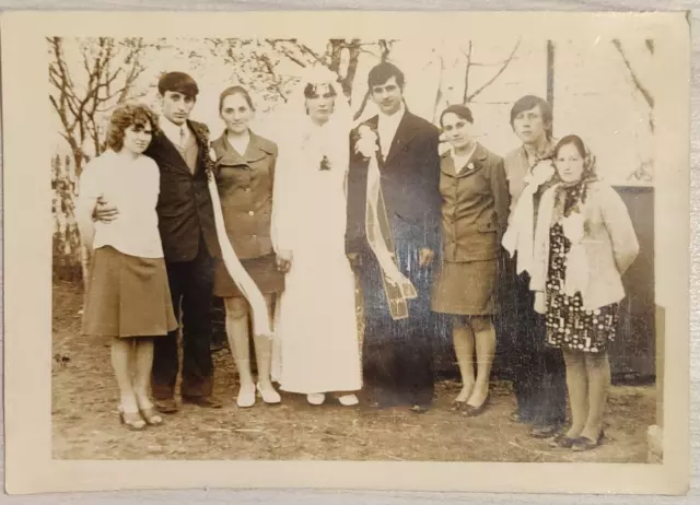 Beautiful Soviet Young Guys and Girls An Old Wedding Vintage Photo USSR