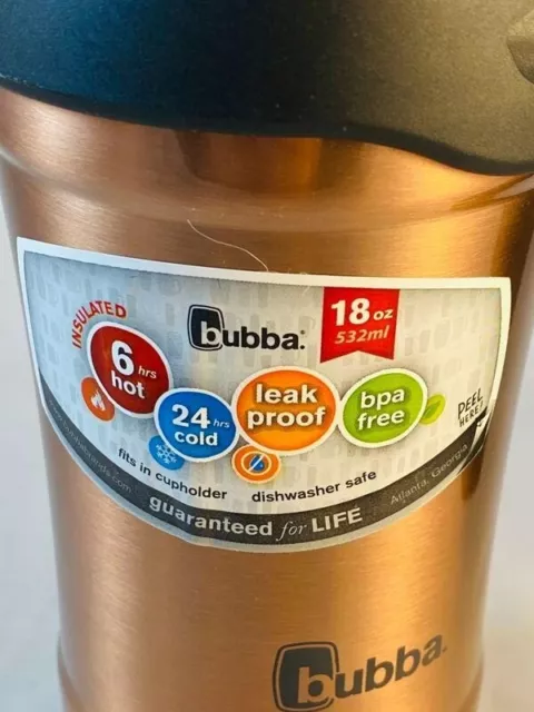 Bubba Insulated Copper Colored Thermos Travel Mug Hot Cold Coffee Tea 18oz 3