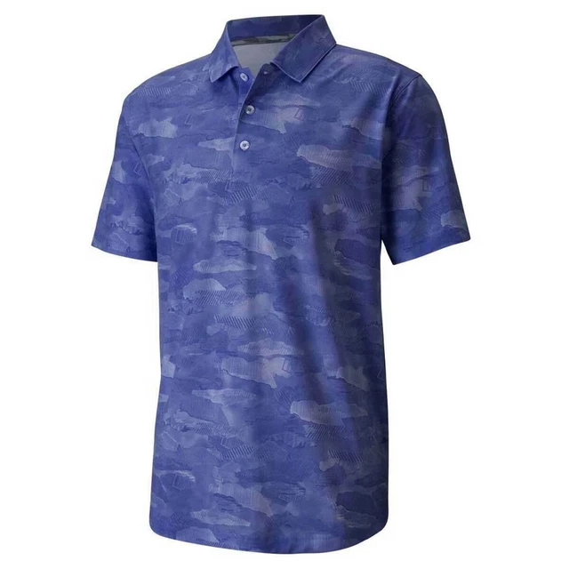 PUMA EVOKNIT OMBRE Navy Performance Fit Mens Golf Polo Shirt