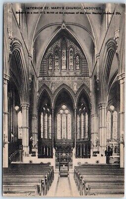 Postcard - Interior of St. Mary's Church - Andover, England