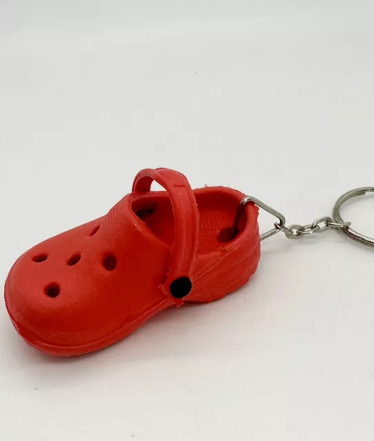 Vintage Swibco Teal Blue Crocs Style Shoe Keychain Key Ring #42161