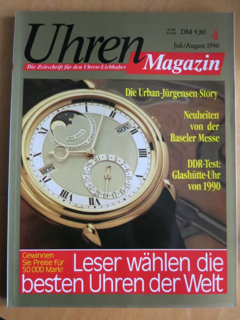 Uhren-Magazin Nr. 4 1990 im Heft: DDR Glashütte Ruhla Uhr, Urban Jürgensen
