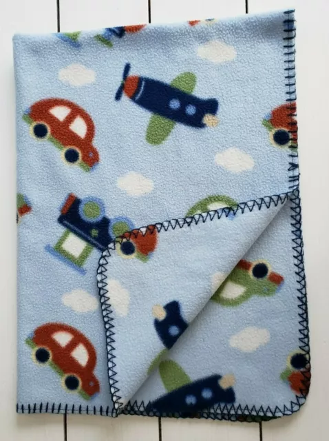 Garanimals Car Train Airplane Baby Blanket Blue Green Cloud Plane Security Lovey