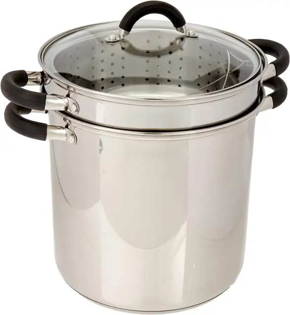 12 Qt Multifunction Stainless Steel Pasta Cooker with Encapsulated Base, Vented