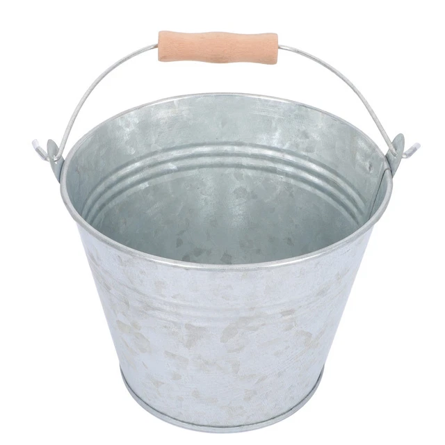 2 Pcs Railing Tin Bucket Dining Table Decor Flowerpot