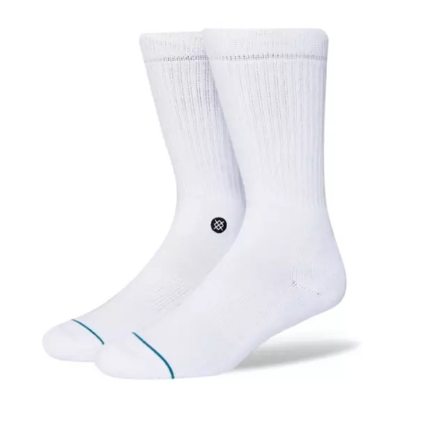 Stance Classic Icon White Crew Socks - Mens Size L (9-13) - Bnwt