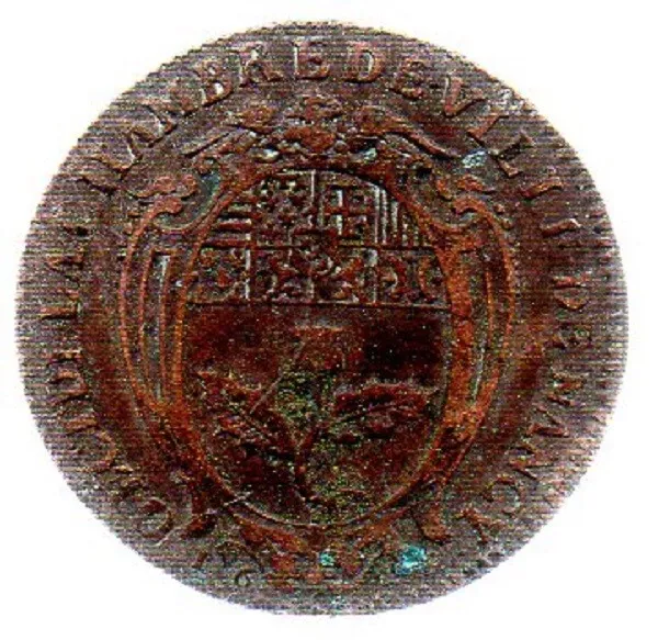Jeton.Duché de Lorraine.Charles IV.Chambre  ville  NANCY.28 mm.cuivre.1669
