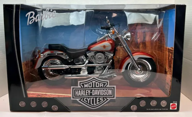 1999 Mattel Barbie Harley Davidson Fat Boy Motorcycle Orange/Silver 26132 NIB