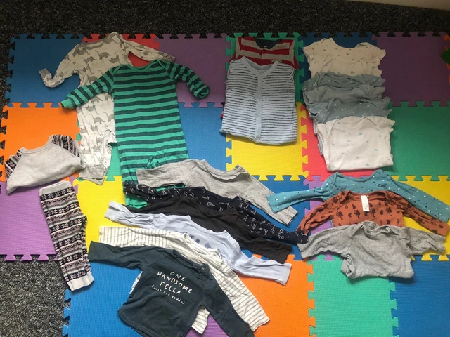 baby boys 6-9 months big bundle | Tops Sleepsuits Bodysuits Vests | 21 Pieces