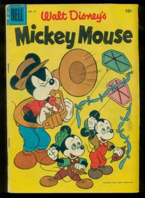 1956 MICKEY MOUSE #47 comic book with BLOW HARD! cover