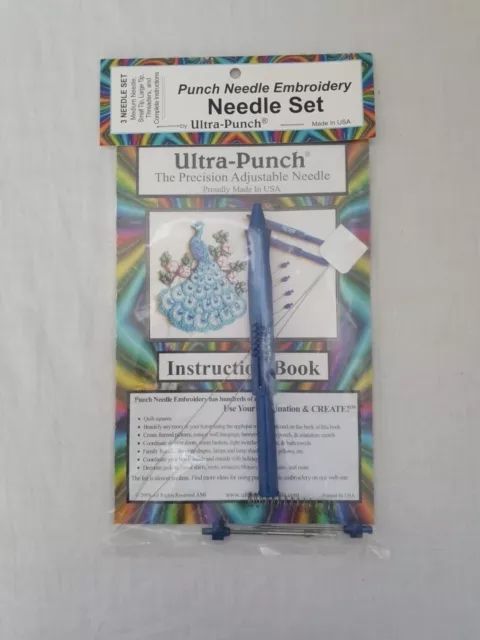 Ultra Punch® Punch Needle Embroidery Set - 3 Needles, 2 Threaders & Instructions